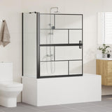 Bath Shower Screen Black and Transparent 100 x 68 x 128 cm 42018557