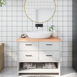 Bathroom Countertop Light Brown 100x60xcm Treated Solid Wood 3156136