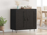 Sideboard Black Oak 69.5 x 34 x 90 cm Engineered Wood and Iron 881599