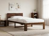 Single Bed Frame with Headboard ROSTOCK Dark Brown 75 x 190 cm 903395