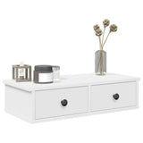 Wall Shelf with Drawers White 60x28x15 cm Engineered Wood 859941