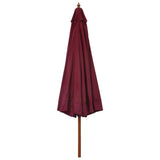 Garden Parasol Burgundy Polyester, Laminated bamboo, Hardwood Large 47216