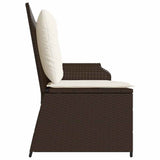 Garden Bench with Cushion Black and Cream White Poly Rattan 3394441