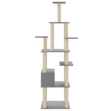 Cat Tree with Sisal Scratching Posts Light Grey 183 cm 171483
