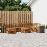 Outdoor Sofa Set 9 pcs Natural Solid Acacia Wood 3384755