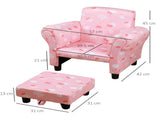 Toddler Chair Children's Armchairs Wood Frame w/ Footrest Anti-Slip Legs High Back Arms for Bedroom T3398P379080