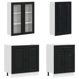 Kitchen Unit KALMAR 8 pcs Black Engineered Wood 3438194