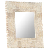 Mirror White 50x50 cm Solid Mango Wood 321632
