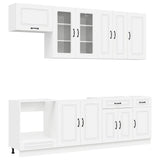 Cabinet Set with Drawer with Shelf 8 pcs White Engineered Wood 3438183