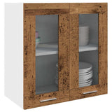 Kitchen Wall Cabinet Lyon with Glass Door Old Wood 60x31x60 cm 856167