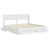 Bed Frame with Storage and Headboard White Engineered Wood 3414437
