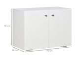 Storage Cabinet w/ Two Shelves Wooden Sideboard Freestanding Kitchen Cupboard Bookcase - White T3398P342993