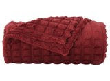 Throw Blankets 6 pcs Bordeaux Red 150 x 130 cm Fleece 42016969