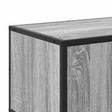 TV Cabinet Grey Sonoma 100x35x50 cm Engineered Wood and Metal 848832