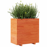 ZNTS Garden Planter Wax Brown 70x40x72 cm Solid Wood Pine 3282631