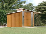 Garden Shed Brown 270x130x208.5 cm Galvanised Steel 316245