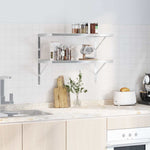 Wall Shelves 2 pcs 75x40 cm Silver Stainless Steel 3214505