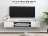 Floating TV Stand Cabinet for TVs up to 60", Wall Mounted TV Unit with Open Shelf, Storage Cupboards T3398P341011