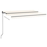 Manual Retractable Awning with LED 450x300 cm Cream 3069122