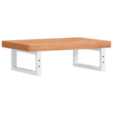 Basin Shelf Wall Mounted Steel and Solid Wood Beech 3302376