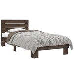 ZNTS Bed Frame without Mattress Brown Oak 100x200 cm 845741