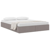 Storage Bed with Mattress Taupe 140 x 190 cm Fabric 3370013