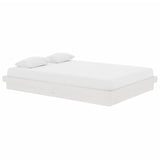 819908 Bed Frame without Mattress White Solid Wood 140x200 cm