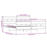 Metal Bed Frame without Mattress Sonoma Oak 200x200 cm 3308475