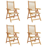 Reclining Garden Chairs 4 pcs Beige Solid Wood Acacia 3214535