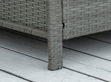 3 Pieces Rattan Bistro, Wicker Garden Furniture, Glass Top 2-tier Coffee Table and Chairs T3398P315985