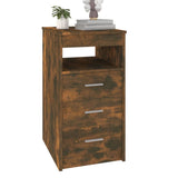 Drawer Cabinet Smoked Oak Engineered Wood Compact Drawer Cabinet 815093