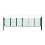Mesh Garden Gate Steel 400x75 cm Green 145747