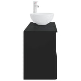 Bathroom Furniture Set 2 pcs Black Engineered Wood 3404025
