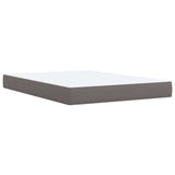 Box Spring Bed with Mattress Grey 140x190 cm Faux Leather 3286122