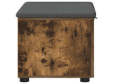 Hall Bench with Cushion with Shelf Smoked Oak 60 x 38 x 46 cm 891476
