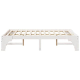 Bed Frame White 135 x 190 cm Solid Pine Wood 872996