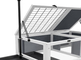 Tortoise Table with Adjustable Lamp Holder, Wooden Tortoise House w/ Openable Lids, Pull-Out Trays T3398P350003