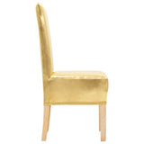 Chair Cover Set of 6 Gold 90% polyester and 10% elastane 133558