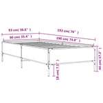 ZNTS Bed Frame Sonoma Oak 90x190 cm Single Engineered Wood and Metal 844987