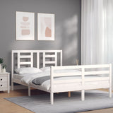 Bed Frame without Mattress White 140x190 cm Solid Wood 3194682