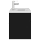 Sink Cabinet with Built-in Basin Black Engineered Wood 3071289