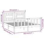 ZNTS Bed Frame with Headboard Honey Brown Solid Wood Pine 150x200 cm King Size 3188174