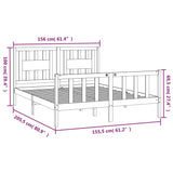 ZNTS Bed Frame with Headboard Honey Brown Solid Wood Pine 150x200 cm King Size 3188174