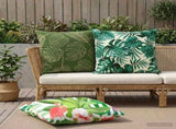 Cushion with Pillow HEERLEN 2 pcs Leaf Pattern Polyester 928263