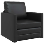 Floor Sofa Bed with Cushion Black 74 x 77 x 81 cm Faux leather 4106635