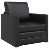 Floor Sofa Bed with Cushion Black 74 x 77 x 81 cm Faux leather 4106635