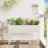 Garden Planter with Legs White 110x31x70 cm Solid Wood Pine 837566