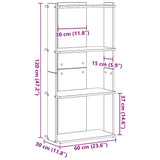 Bookcase 3-Tier Old Wood 60x30x120 cm Engineered Wood 860272
