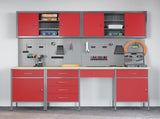 Work Cabinet with Drawer 10 pcs Red Engineered Wood and Steel 3321479