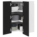 Hanging Cabinet Black Oak and White 57 x 57 x 80 cm 884291